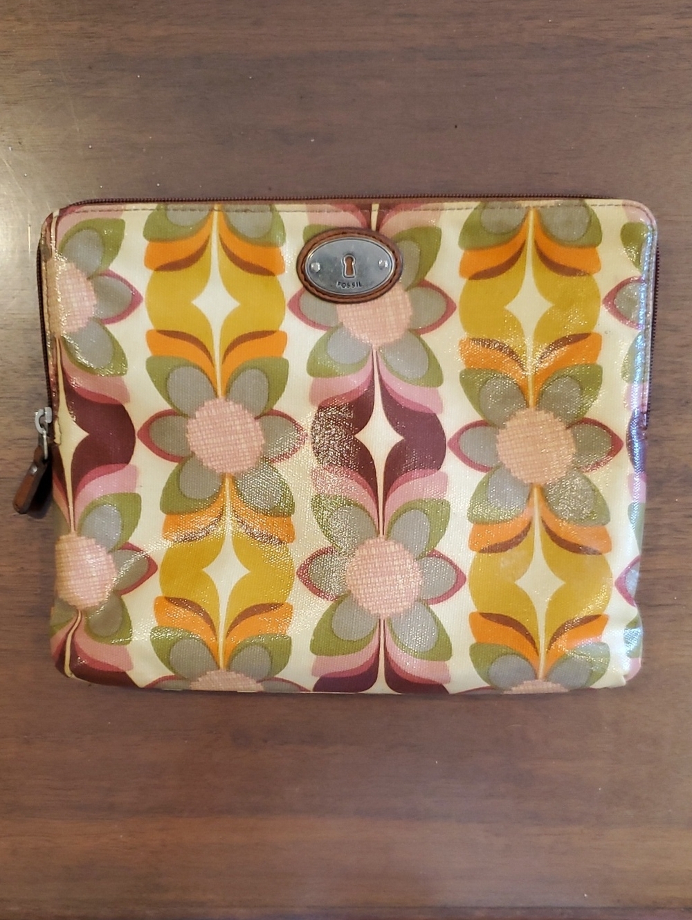 Fossil Key-Per Mod Floral Retro Pattern Tablet Zipper Case